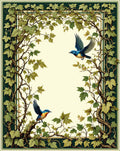 Vine And Bird Nature Design Rug