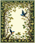 Vine And Bird Nature Design Rug