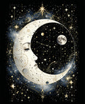 Celestial Moon Face Celestial Stars Rug
