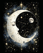 Celestial Moon Face Celestial Stars Rug