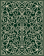 Green Ivory Intricate Floral Medallion Rug