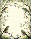 Birds And Branches Botanical Pattern Rug