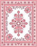 Pink Floral Symmetry Decorative Rug
