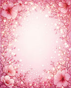 Whimsical Pink Floral Bokeh Pattern Rug
