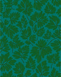 Deep Teal Fern Leaf Pattern Rug