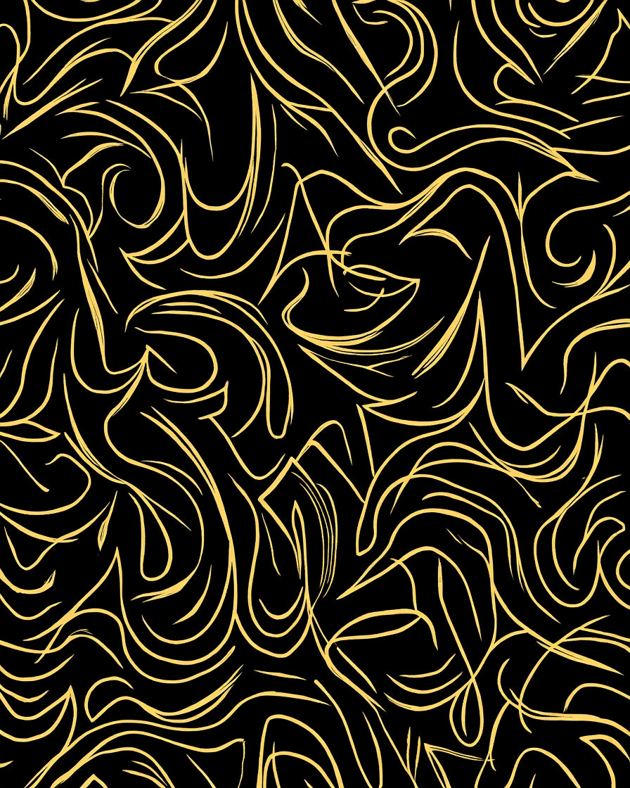 Golden Swirls Abstract Pattern Rug