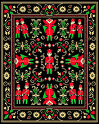 Red Green Soldier Floral Border Rug
