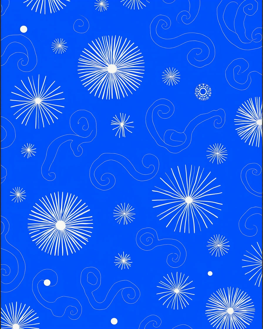 Whimsical Starburst Swirls Design Rug