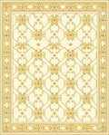 Ornate Lattice Floral Cream Gold Rug