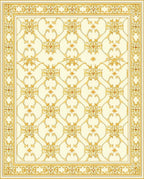 Ornate Lattice Floral Cream Gold Rug