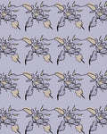 Floral Sketch Patterned Light Lavender Rug