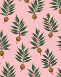 Pastel Pink Botanical Leaf Pod Rug