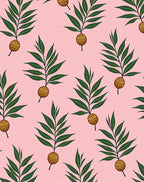 Pastel Pink Botanical Leaf Pod Rug