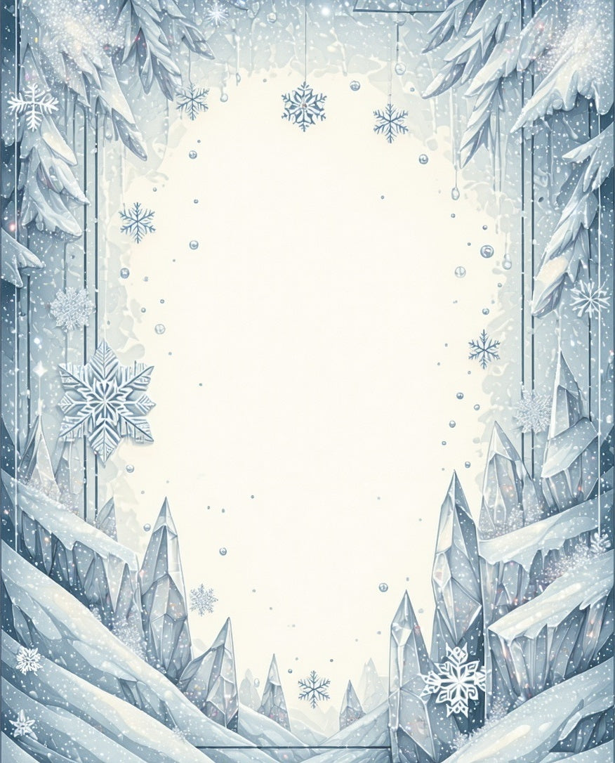 Winter Ice Crystal Snowflake Pattern Rug