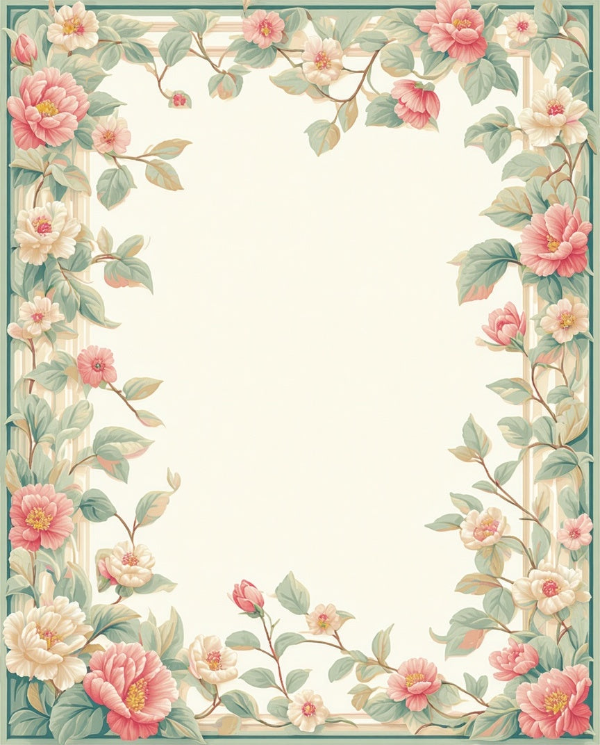 Vintage Floral Garden Vine Rug