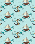 Nautical Sailboats and Anchor Pattern Rug
