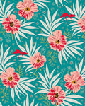 Whimsical Floral Crimson Creatures Design Rug