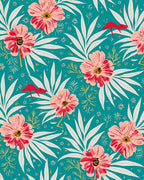 Whimsical Floral Crimson Creatures Design Rug
