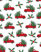 Holiday Red Truck Holly Accent Rug