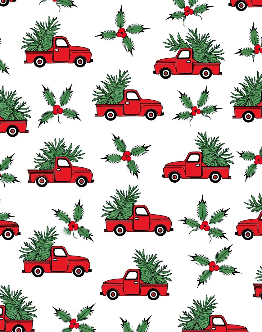 Holiday Red Truck Holly Accent Rug
