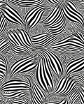 Black White Abstract Wavy Stripe Rug