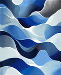Blue Wave Pattern Abstract Design Rug