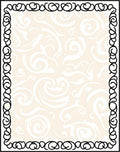 Cream Swirl Vine Patterned Border Rug