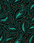 Abstract Wavy Teal Copper Strokes Rug