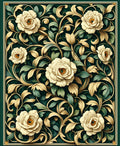 Art Nouveau Floral Pattern Rug