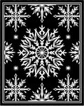 Black White Snowflake Winter Medallion Rug