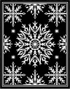 Black White Snowflake Winter Medallion Rug