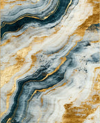 Marble Gold Veined Abstract Design Rug