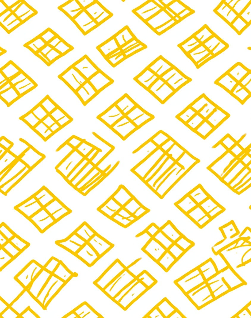 Hand Drawn Diamond Grid Pattern Rug