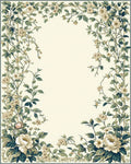 Vintage Floral Vine Scroll Border Rug