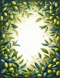 Green Olive Branch Patterned Rug