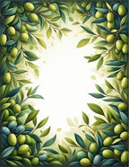 Green Olive Branch Patterned Rug