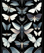 Dark Butterfly Moth Illustration Rug