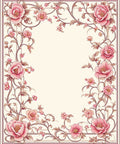 Elegant Pink Floral Vine Pattern Rug