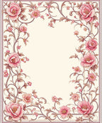 Elegant Pink Floral Vine Pattern Rug