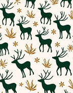 Forest Green Deer Autumn Foliage Rug