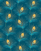 Peacock Feather Art Nouveau Pattern Rug