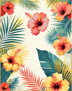 Tropical Hibiscus Floral Pattern Rug
