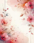 Delicate Pink Floral Watercolor Design Rug