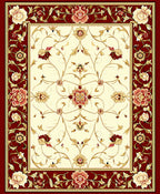 Elaborate Floral Vine Ivory Rug