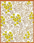 Yellow Floral Swirl Pattern Rug
