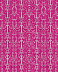 Vibrant Pink Ornamental Scrollwork Rug