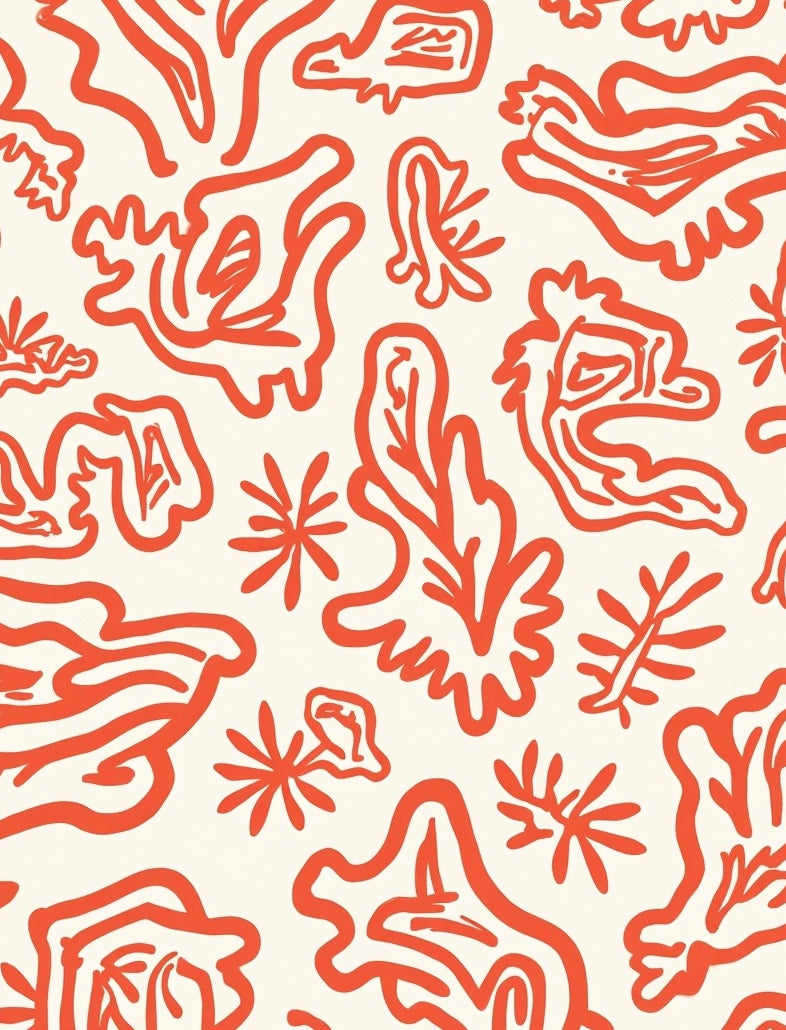 Organic Abstract Coral Pattern Rug