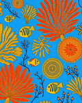 Vibrant Coral Fish Pattern Rug