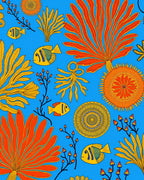 Vibrant Coral Fish Pattern Rug
