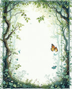 Enchanted Forest Butterfly Digital Art Rug